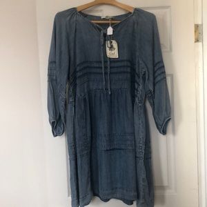 Easel Los Angeles long sleeve chambray dress